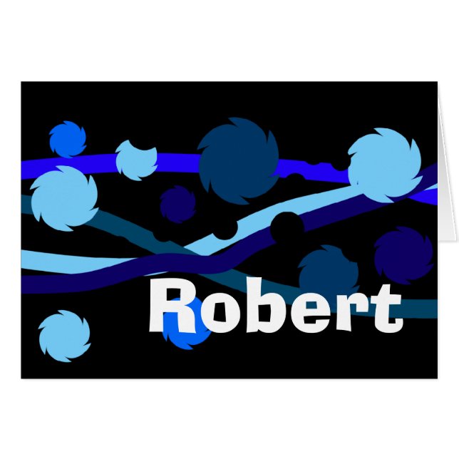 Cartão Personalizado Robert Azul e Preto (Frente Horizontal)