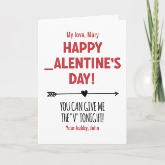 Cartão PERSONALIZADO Safadinho Me Dê o 'V' Hoje à Noite S