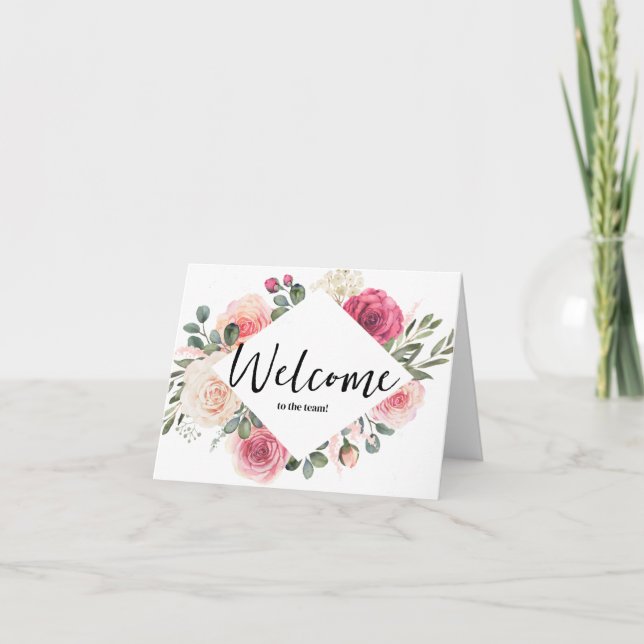 Cartão Personalizado simples Elegante Bem-vindo à equipe (Frente)