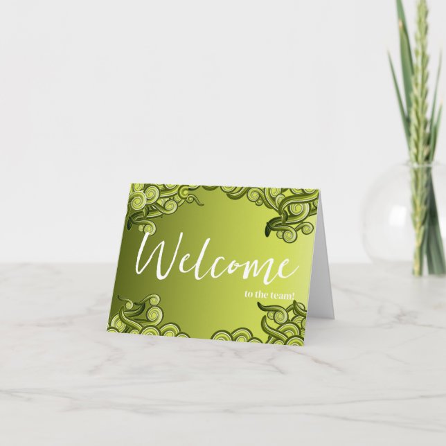Cartão Personalizado simples Elegante Bem-vindo à equipe (Frente)