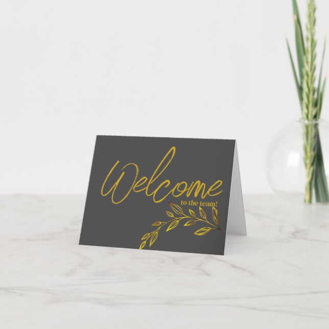 Cartão Personalizado simples Elegante Bem-vindo à equipe (Frente)