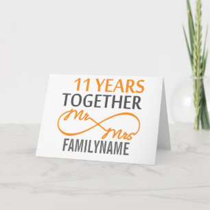 Cartão Personalizado Sr e Sra 11º Aniversário
