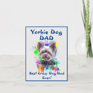 Cartão Personalizado Yorkie Pai Cachorro Mais Pai Louco D