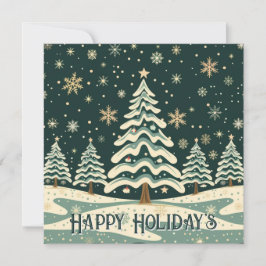 Cartão Personalizar Árvore de Natal de Férias