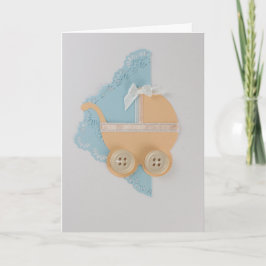 Cartão Personalizar carrinho de bebê a cores Peach
