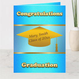 Cartão Personalizar Céu Azul Dourado Simples Moderno