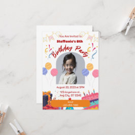 Cartão Personalizar Convite de Aniversário