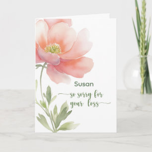 Cartão Personalizar Flores Aquarela de Condolências e Sim