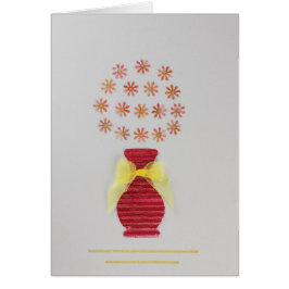 Cartão Personalizar flores em um vaso vermelho