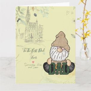 Cartão Personalizar Gnome do Pai   Presente de Pai Vintag