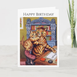 Cartão Personalizar Nome Aniversário Gatos Kitten Louis W