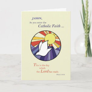 Cartão Personalizar Nome, Círculo da Pomba do RCIA no Ama