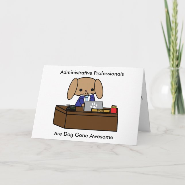Cartão Personalizar o Cachorro Profissional Administrativ (Frente)