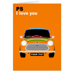 Cartão Personalizar o carro britânico Austin Mini Cooper