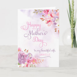 Cartão Personalizar para a esposa, Dia de as mães feliz