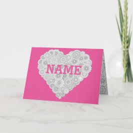 Cartão Personalizar placa de coração do Dia de as mães: c