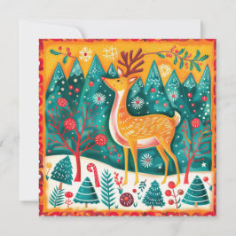 Cartão Personalizar Reindeer Festivo Flat