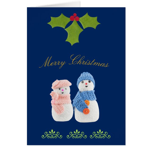 Cartão Personalizar, Snowman&Snow (Frente)