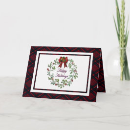 Cartão Personalizar Xadrez Vermelha Feliz Feriados