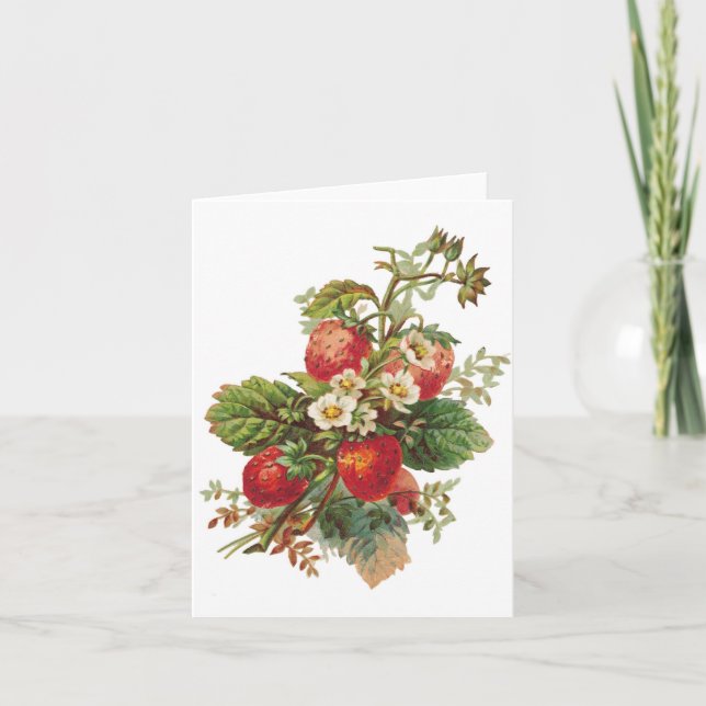 Cartão Personalizável de Blooms de Morango (Frente)