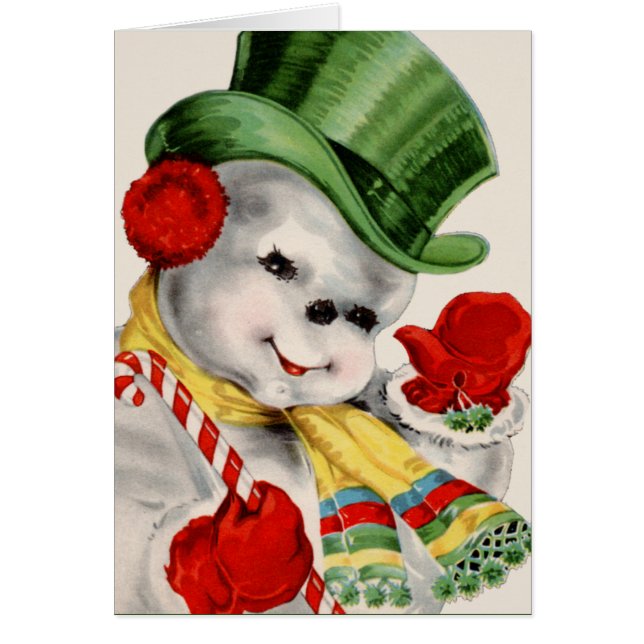 Cartão personalizável de boneco de neve de Natais  (Frente)