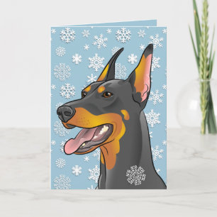 Cartão Personalizável de Cachorro Doberman Felry C