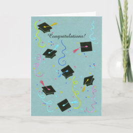 Cartão personalizável de graduação de boné colorid