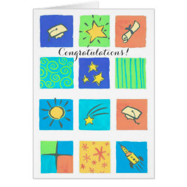 Cartão personalizável de graduação de boné de azul