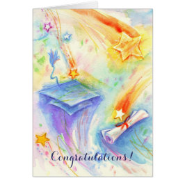 Cartão personalizável de graduação do boné artísti