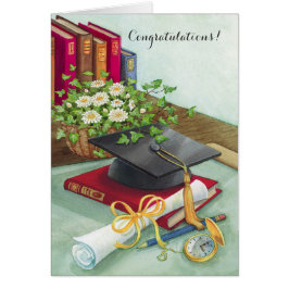 Cartão personalizável de graduação do boné de Livr