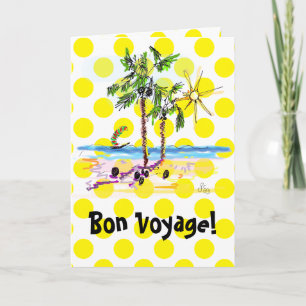 Cartão personalizável de saudação Bon Voyage de Gi