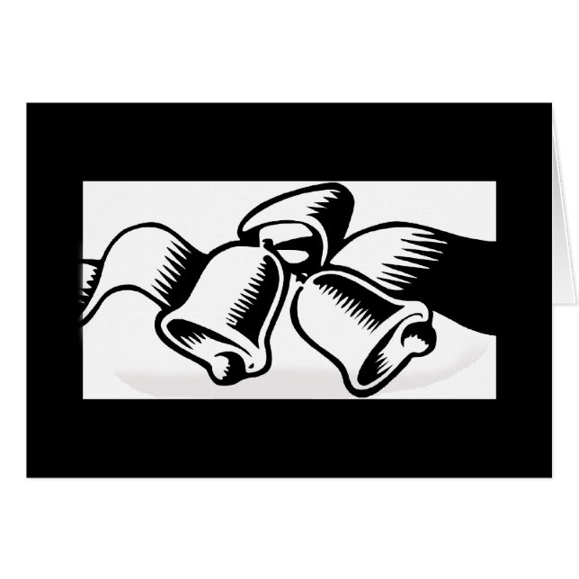 Cartão Personalizável de Silhouette Bells De Casam (Frente Horizontal)