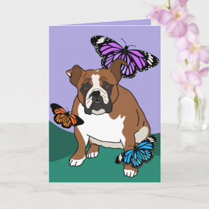 Cartão Personalizável do Bulldog Inglês