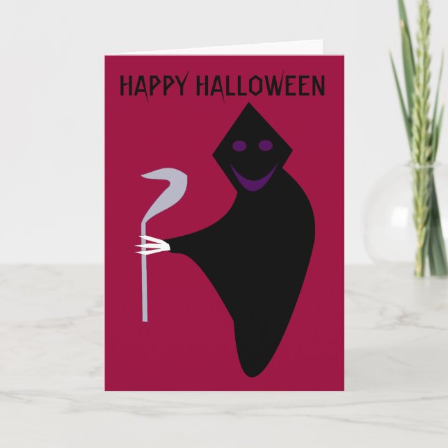 Cartão Personalizável do Dia das Bruxas Grim Reape (Frente)