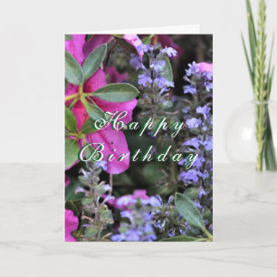 Cartão Personalizável "Feliz Aniversário" Floral