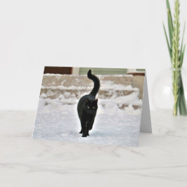 Cartão Personalizável Gatinho Preto Fofo