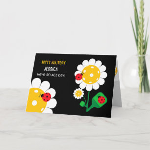 Cartão Personalizável Preto de Aniversário Feliz P