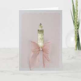 Cartão Personalize a vela brilhante do ouro, luz - arco