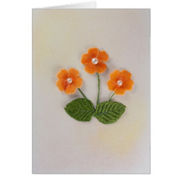 Cartão Personalize as flores laranja com pérolas