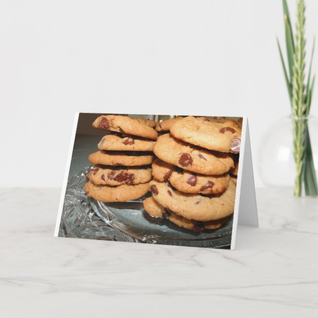 Cartão Personalize Cookies Sobremesa Chocolate Chip Doces (Frente)