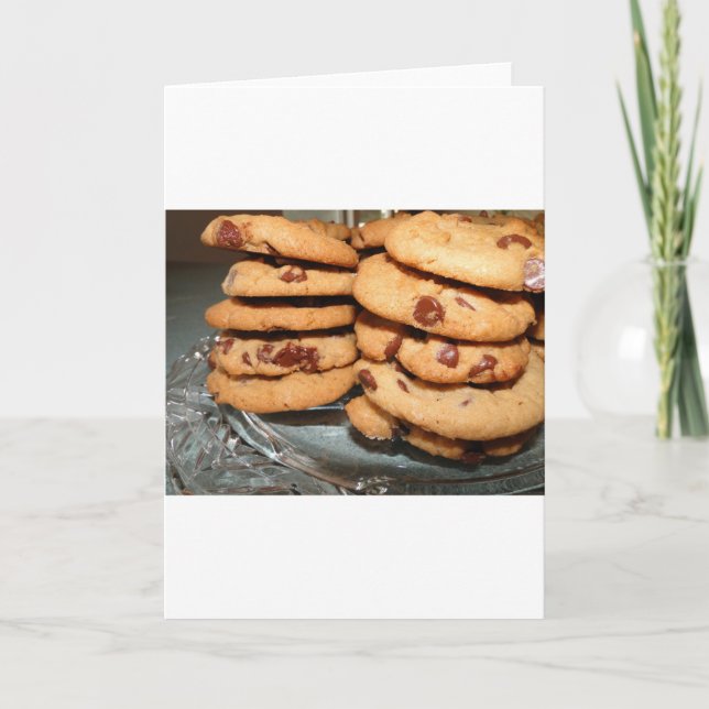 Cartão Personalize Cookies Sobremesa Chocolate Chip Doces (Frente)