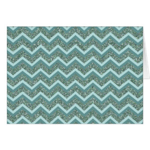 Cartão Personalize este ziguezague do brilho da cerceta