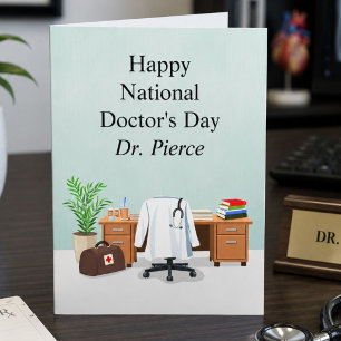 Cartão Personalize Feliz Dia do Médico Consultório Médico