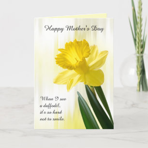 Cartão Personalize: Happy Mothers Day Yellow Daffodil Pic