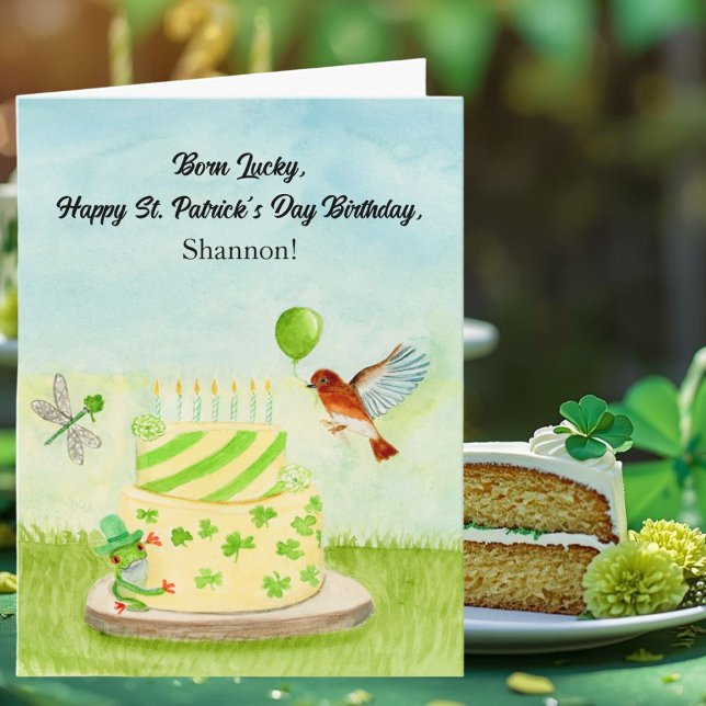 Cartão Personalize Happy St Patricks Day Birthday (Criador carregado)