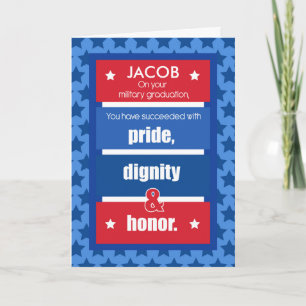 Cartão Personalize Name Military Graduation Congratulatio