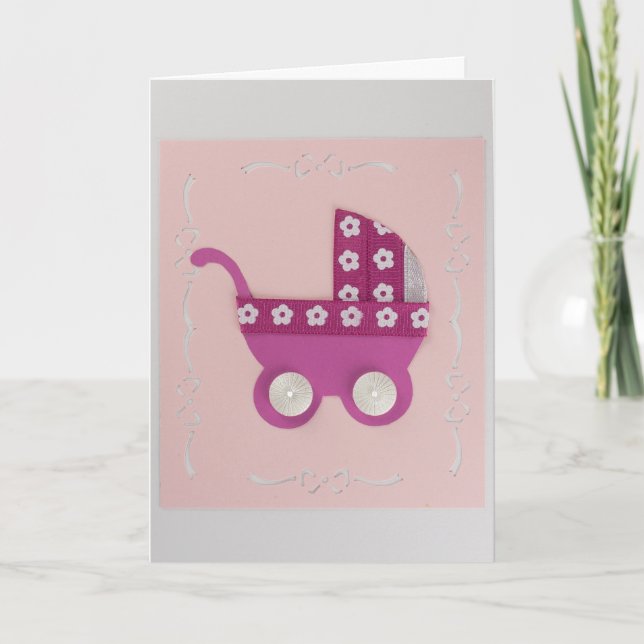 Cartão Personalize o rolo rosa escuro com flores brancas (Frente)