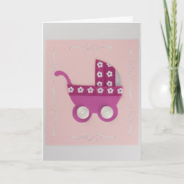 Cartão Personalize o rolo rosa escuro com flores brancas