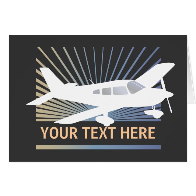 Cartão Personalize o texto - avião da baixa asa (Frente Horizontal)
