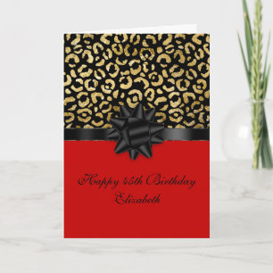 Cartão Personalize Preto Dourado Leopardo Impressão Anive
